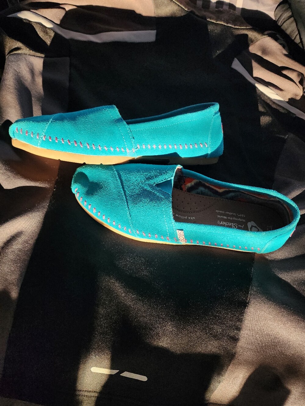 Skechers BOBS Women's Turquoise Slip-On Casual Loafers